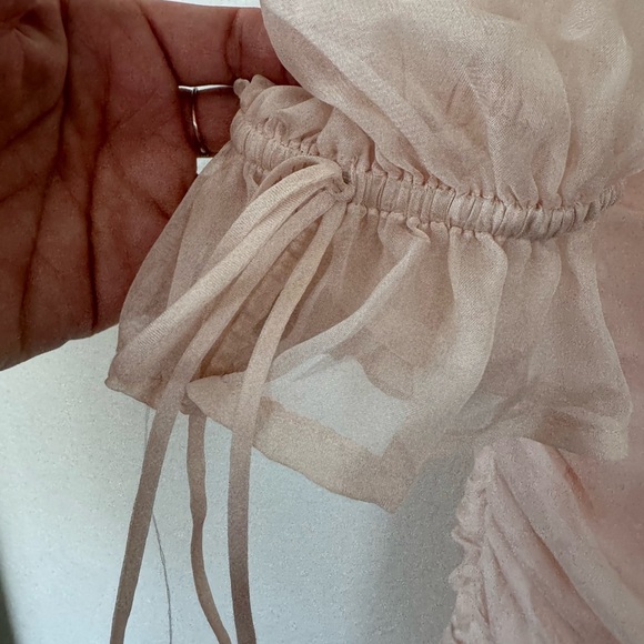 NWT Lovers + Friends Pink Ruched Sheath Dress with Bishop Sleeves Size XS - Picture 5 of 11